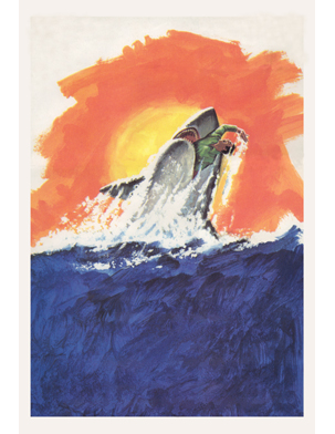 Jaws Film Announcement art by Robert Tanenbaum